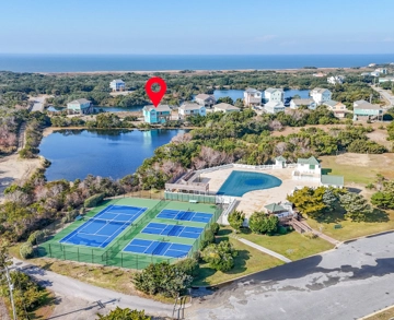 Aerial view of the Outer Banks coastline